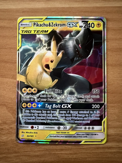 Pokemon Pikachu & Zekrom GX 33/181 Team Up Tag Team Ultra Rare Holo Near Mint NM - Image 1
