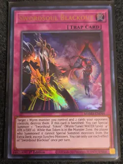 Yugioh TCG Swordsoul Blackout Ultra Rare NM MAMA-EN044 1st Edition - Image 1