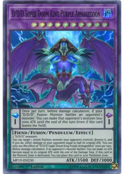 Yugioh D/D/D Super Doom King Purple Armageddon (Super Rare 1st Ed) MP19-EN230 P - Image 1