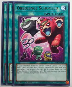 Yugioh x3 Obedience Schooled JUSH-EN029 Rare 1st Edition - Image 1
