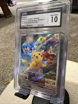 CGC 10 GEM MINT Pikachu 001/SV-P Promo Pokemon Card Chinese Scarlet & Violet - Image 2