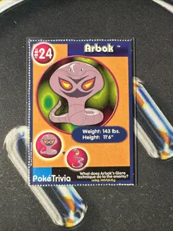 Arbok 1999 Original 151 Pokemon Burger King PokeTrivia Trading Card #24 - Image 1