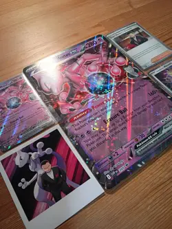 Pokemon Team Rocket's Mewtwo ex Box Promo Card Set - Image 3