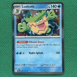 Pokemon TCG Ludicolo Journey Together 037/159 Reverse Holo Trading Card - Image 1