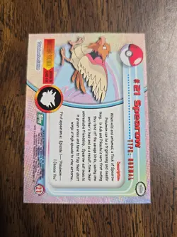 #21 SPEAROW Pokemon Topps TV Animation Edition Trading Card -- Green Label - Image 2