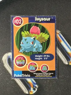 Ivysaur 1999 Original 151 Pokemon Burger King PokeTrivia Trading Card #02 - Image 1