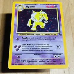 Vintage 1999 Hypno 8/62 Fossil Holo Rare English LP Pokemon TCG WOTC Card - Image 1