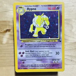 Vintage 1999 Hypno 8/62 Fossil Holo Rare English LP Pokemon TCG WOTC Card - Image 2