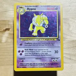 Vintage 1999 Hypno 8/62 Fossil Holo Rare English LP Pokemon TCG WOTC Card - Image 3
