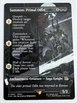 Summon: Primal Odin (Borderless) Final Fantasy MTG Magic The Gathering - Image 1