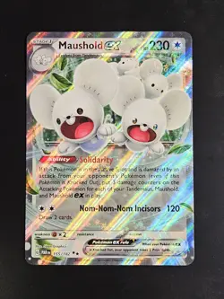 Pokemon Scarlet & Violet Paradox Rift MAUSHOLD EX 155/182 Double Holo Rare - Image 1