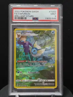 2022 Pokemon Brilliant Stars Vaporeon #TG02 PSA 9 - Image 1