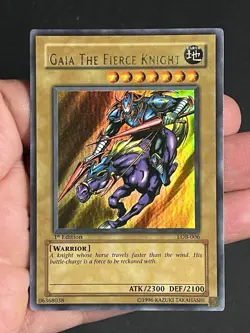 Yugioh Gaia The Fierce Knight LOB-006 -1st Edition Wavy NA Print Deep Waves - Image 1