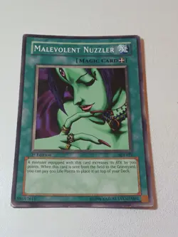 Yu-Gi-Oh TCG Malevolent Nuzzler SDJ-025 1st Edition Played LP Yugioh Card - Image 2