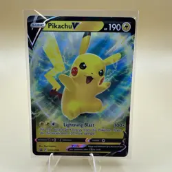 Pikachu V SWSH198 NM Holo Foil Black Star Promo Rare Pokemon Card - Image 1