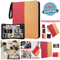 Waterproof Card Binder with 900 Pockets for Collectors - Red/Yellow - Image 1