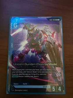 UNICORN GUNDAM (DESTROY MODE) LR GUNDAM CARD GAME NEWTYPE RISING - Image 1