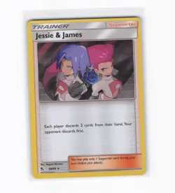 Jessie & James - Hidden Fates (HIF) Rare Holo Trainer Pokemon Card - Image 1