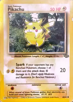 Pokemon Pikachu TCG Jungle Card 60/64 Regular Edition Common 1995 - Image 1