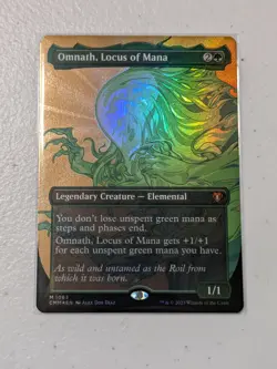 MTG Omnath, Locus of Mana - Textured Foil Borderless - Commander Masters CMM NM - Image 1