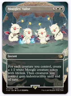 Moogle's Valor (Borderless) Final Fantasy Regular MTG Magic the Gathering NM - Image 1