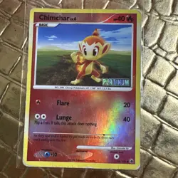 Chimchar 56/100 Reverse Holo Vintage Platinum Stamped Pokemon Card MP - Image 1
