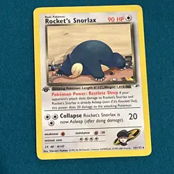 Pokemon Rocket’s Snorlax 1st Edition 1999 Gym Heroes 33/132 Rare - Image 1