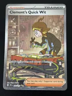 Clemonts Quick Wit - 243/191 Pokemon TCG Surging Sparks Special Illustration NM - Image 2