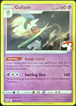 Pokemon - Gallade - 062/189 - Holo Rare - LEAGUE PROMO - Astral Radiance - NM/M - Image 1