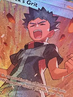 Pokemon TCG Brock's Grit Full Art Ultra Rare Holo 172/181 S&M Team Up NM - Image 2