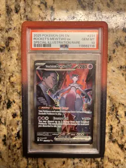 Pokemon 2025 Team Rockets Mewtwo EX 231/182 Sir Destined Rivals Gem Mint PSA 10 - Image 2