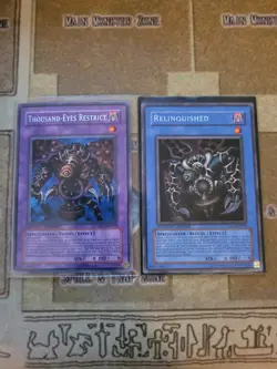 YUGIOH THOUSAND-EYES RESTRICT NM/VLP + RELINQUISHED MC1 SECRET LIMITED ED LP - Image 1