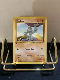 Pokemon Machop 52/102 Base Set Common Card 1st Edition Spanish - Image 1