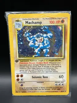 Factory Sealed Machamp 8/102 - Pokemon 1st Edition Base Set Card - MP - Image 1