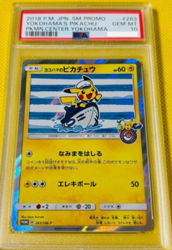 PSA10 Pokemon Card Yokohama’s Pikachu 283/SM-P Pokemon Center Promo Japanese - Image 1
