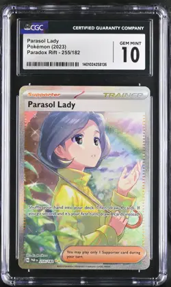 CGC 10 Parasol Lady 2023 Paradox Rift 255/182 SIR Pokemon Card - Image 1