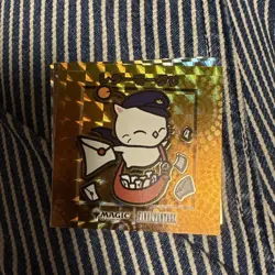 Letter Mowgle Ff Mtg Gold Foil Stamped Chibi Character Sticker - Image 1