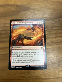 1x Rite of the Dragoncaller MTG Foundations Mythic Rare Nonfoil NM - Image 1
