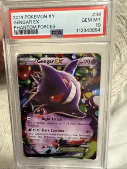 2014 POKEMON XY PHANTOM FORCES #34 GENGAR EX PSA 10 English Gem Mint - Image 1