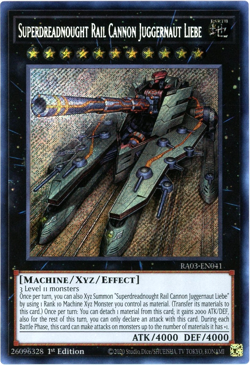 YuGiOh! Superdreadnought Rail Cannon Juggernaut Liebe RA03-EN041 Secret Rare NM - Image 1