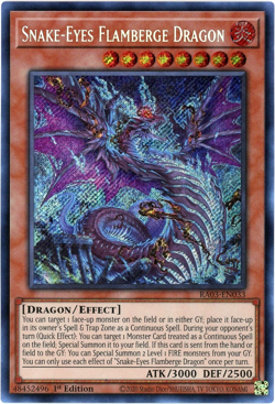 Yugioh! Snake-Eyes Flamberge Dragon RA03-EN033 Secret Rare NM/M English - Image 1