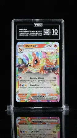 Pokemon TCG Prismatic Evolutions Flareon EX Promo Card 014/131 Stamped TAG 10 - Image 1