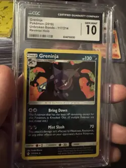 CGC 10 Greninja (LOW POP) Unbroken Bonds 117/214 Reverse Holo Pokemon Card B4 - Image 1