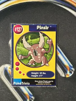 Pinsir 1999 Original 151 Pokemon Burger King PokeTrivia Trading Card #127 - Image 1