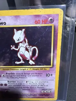 Pokemon TCG Base Set Mewtwo Holo Card 10/102 Vintage Rare MP/HP Unlimited 1999 - Image 3