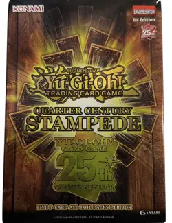 NEW 2025 Yugioh 25th Quarter Century STAMPEDE Mini 5-Card All Foil Packs Per Box - Image 1