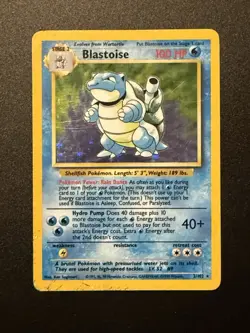 Pokemon Blastoise 2/102 Unlimited Holo Base Set Card 1999 Lightly Played LP LOOK - Image 1
