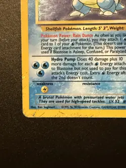 Pokemon Blastoise 2/102 Unlimited Holo Base Set Card 1999 Lightly Played LP LOOK - Image 2