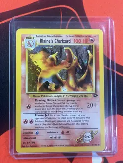 Pokemon TCG Blaine's Charizard Gym Challenge Holo 2/132 Unlimited 3 card Set - Image 1