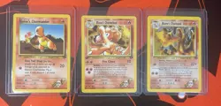 Pokemon TCG Blaine's Charizard Gym Challenge Holo 2/132 Unlimited 3 card Set - Image 5